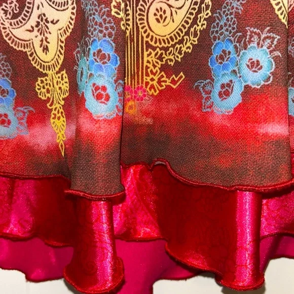 Boston Proper Paisley Beaded Women's Tank Top NWOT 4=(XL) Red/Pink Sequins Boho - Picture 10 of 14